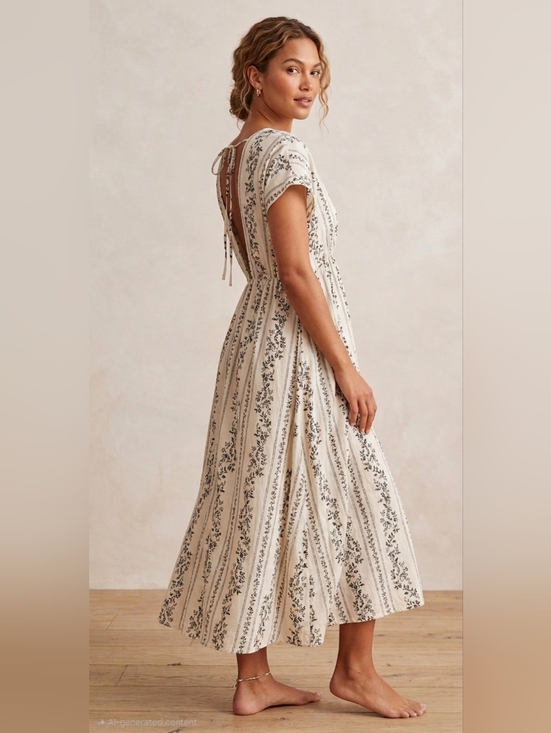 H&M Dresses & Skirts - H&M Cover UP OFF White Black Floral Summer Maxi Cotton Vacation Dress M